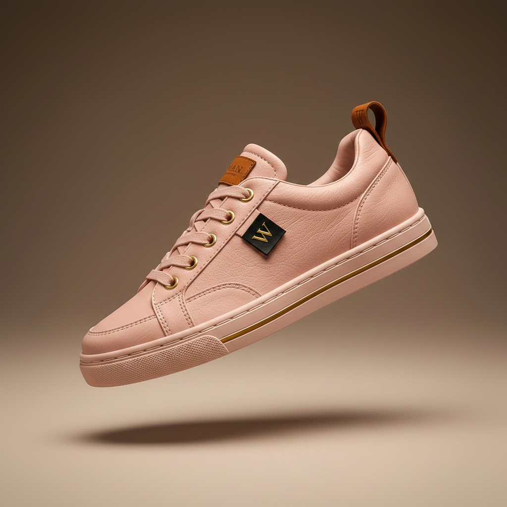 W.O.M.A.N. Dusty Rose Sneaker – Left Side View